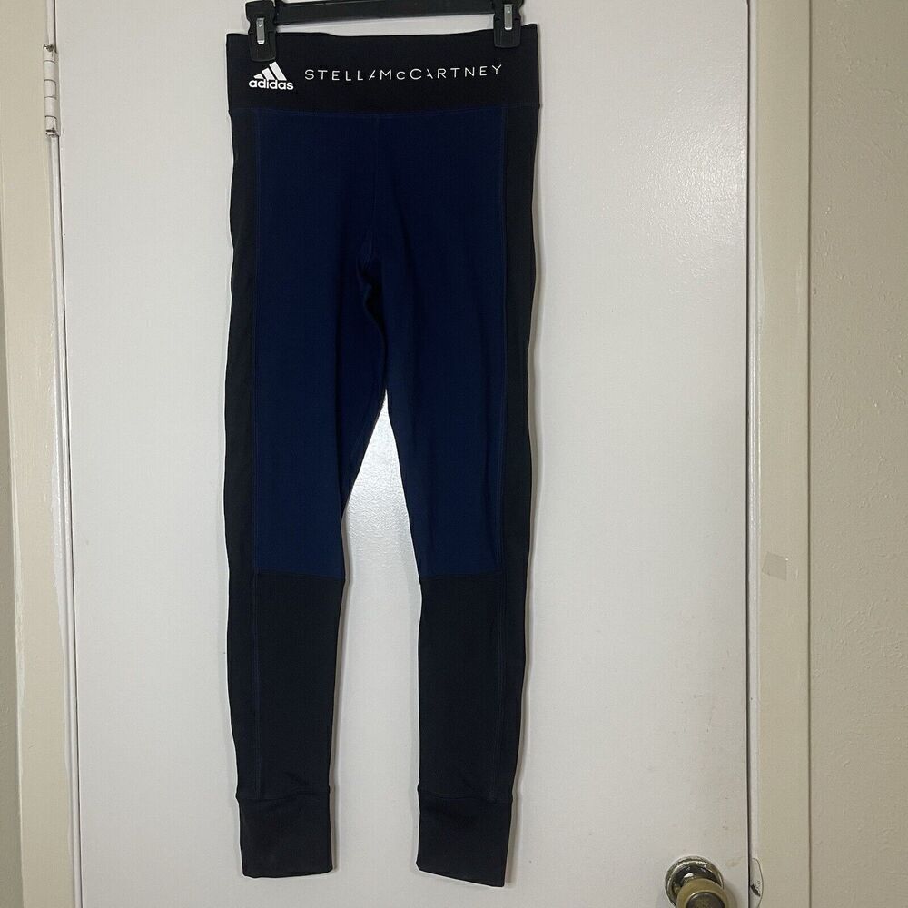 Stella McCartney Navy black colorblock 7/8 workout leggings size small